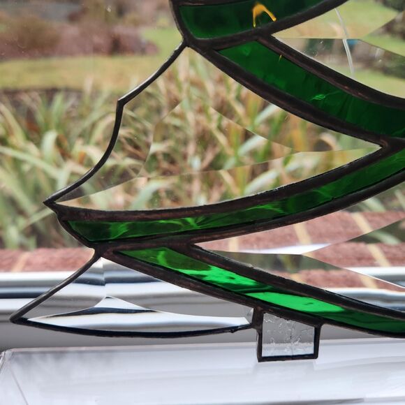 Stained Glass Christmas Sun Catchers Window Ornament Set of 3 Tree Bell Present - Picture 4 of 15